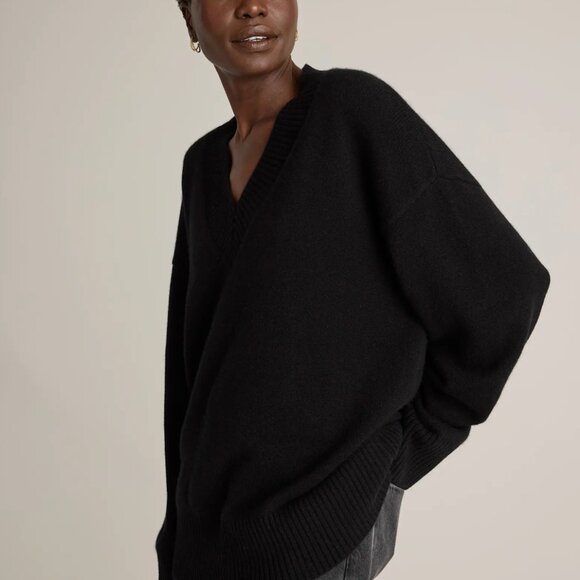 NWT Quince Mongolian Cashmere Oversized V-Neck Sweater Size XL - Picture 2 of 6